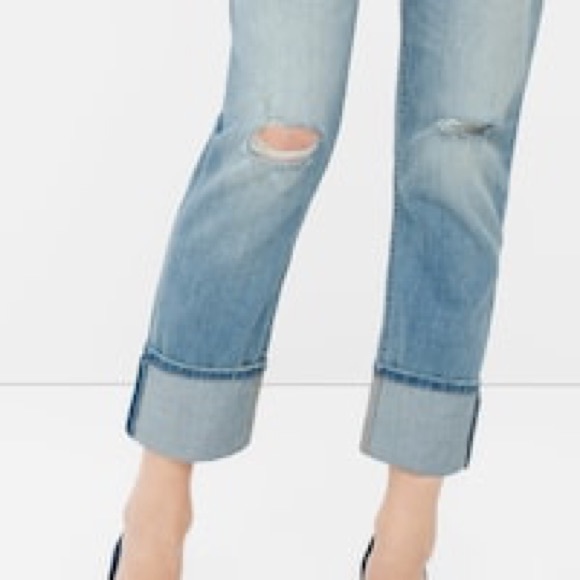 WHBM Destructed Boyfriend Capri Jeans - Picture 2 of 7